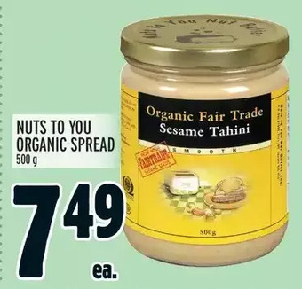 Metro Nuts to you organic spread offer