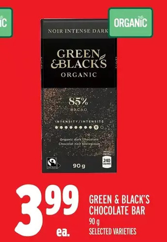 Metro Green & black's chocolate bar offer