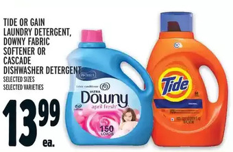 Metro Tide or gain laundry detergent, downy fabric softener or cascade dishwasher detergent offer
