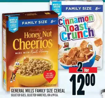 Metro General mills family size cereal offer