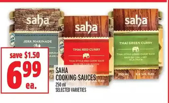 Metro Saha cooking sauces offer