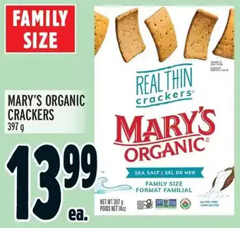 Metro Mary's organic crackers offer