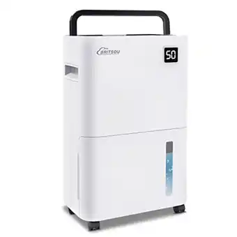 Britsou dehumidifier 3500 sq. ft 50 pint quiet dehumidifiers for home basements with continuous drain hose | for medium to la