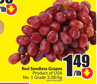 FreshCo Red seedless grapes offer