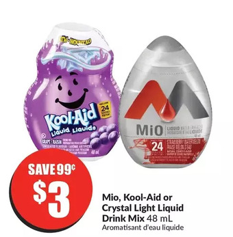 FreshCo Mio, kool-aid or crystal light liquid drink mix offer