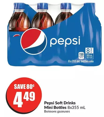 FreshCo Pepsi soft drinks mini bottles offer
