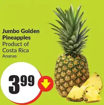 FreshCo Jumbo golden pineapples offer