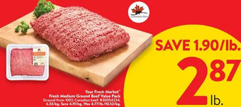 Walmart Your fresh market fresh medium ground beef value pack offer