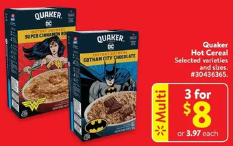 Walmart Quaker hot cereal offer