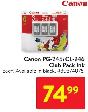 Walmart Canon pg-245/cl-246 club pack ink offer
