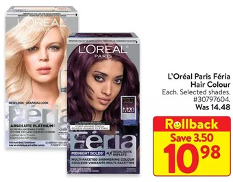 Walmart L'oréal paris féria hair colour offer