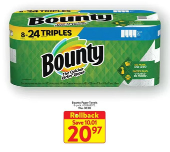 Walmart Bounty paper towels offer