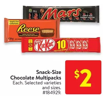 Walmart Snack-size chocolate multipacks offer