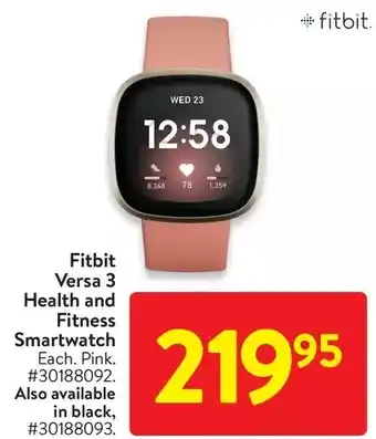 Walmart Fitbit versa 3 health and fitness smartwatch offer
