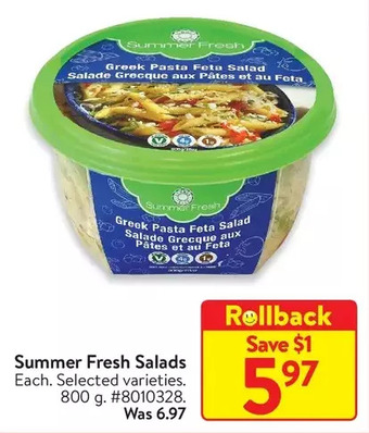 Walmart Summer fresh salads offer