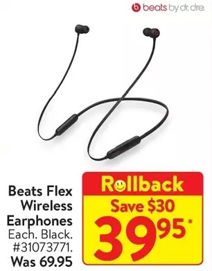 Walmart Beats flex wireless earphones offer