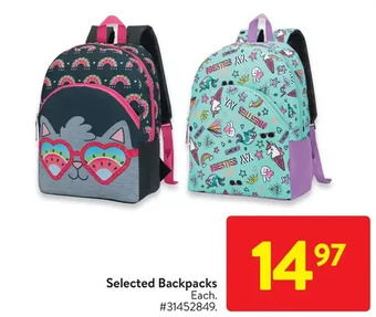 Walmart Backpacks offer