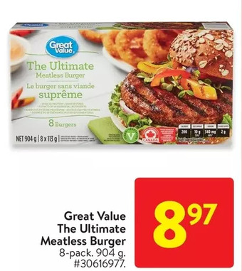 Walmart Great value the ultimate meatless burger offer
