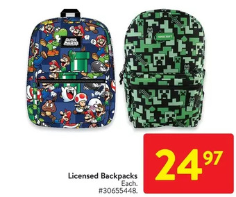 Walmart Licensed backpacks offer