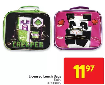 Walmart Licensed lunch bags offer