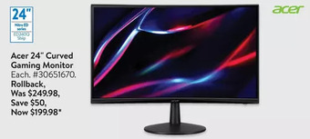 Walmart Acer 24" curved gaming monitor offer
