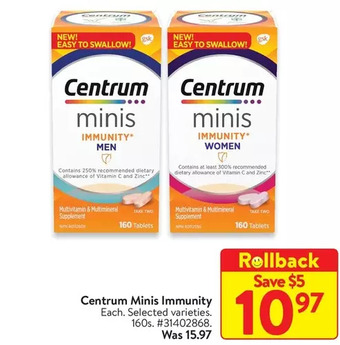 Walmart Centrum minis immunity offer