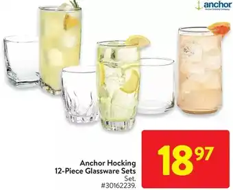 Walmart Anchor hocking 12-piece glassware sets offer