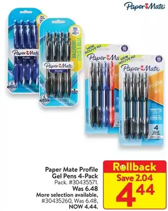 Walmart Paper mate profile gel pens 4-pack offer