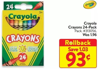 Walmart Crayola crayons 24-pack offer