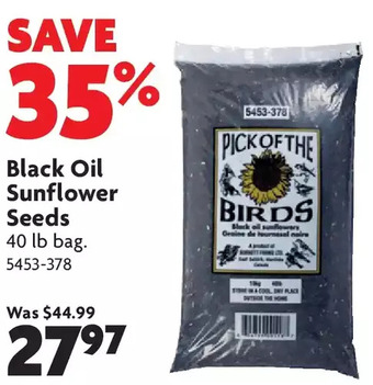 Home Hardware Black oil sunflower seeds offer