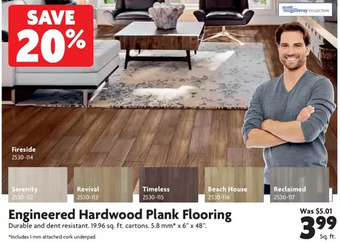 Home Hardware Engineered hardwood plank flooring offer