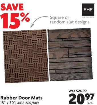 Home Hardware Rubber door mats offer