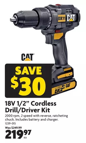 Home Hardware 18v 1/2" cordless drill / driver kit offer