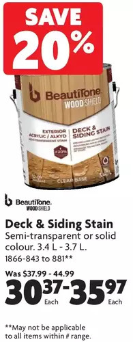 Home Hardware Deck & siding stain offer