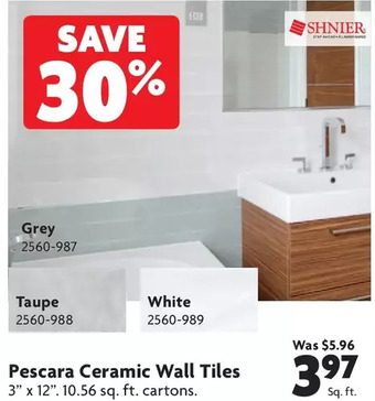Home Hardware Pescara ceramic wall tiles offer