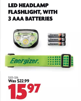 Home Hardware Led headlamp flashlight, with 3 aaa batteries offer