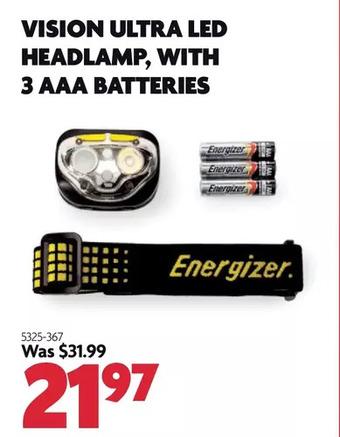 Home Hardware Vision ultra led headlamp, with 3 aaa batteries offer
