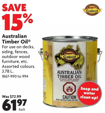 Home Hardware Australian timber oil offer