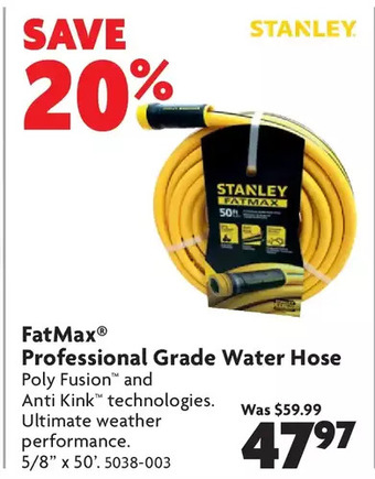 Home Hardware Fatmax professional grade water hose offer