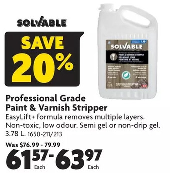 Home Hardware Professional grade paint & varnish stripper offer