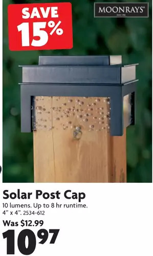 Home Hardware Solar post cap offer