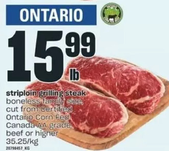 Valu-mart Striploin grilling steak offer