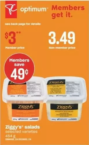 Valu-mart Ziggy's salads offer