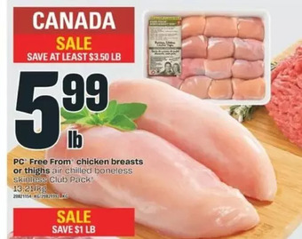 Valu-mart Pc free from chicken breasts or thighs offer