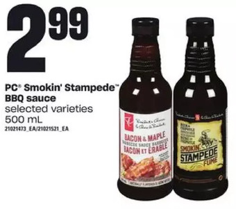 Loblaws Pc smokin' stampede bbq sauce offer