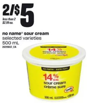 Loblaws No name sour cream offer