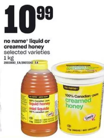 Loblaws No name liquid or creamed honey offer