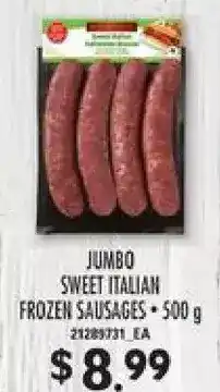 Loblaws Jumbo sweet italian frozen sausages offer
