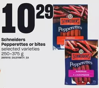 Loblaws Schneiders pepperettes or bites offer