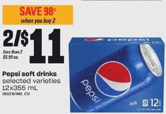 Loblaws Pepsi soft drinks offer